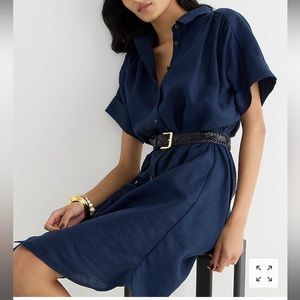 J.Crew Relaxed-Fit Short Sleeve Baird McNutt Irish Linen Shirtdress MP Women’s.